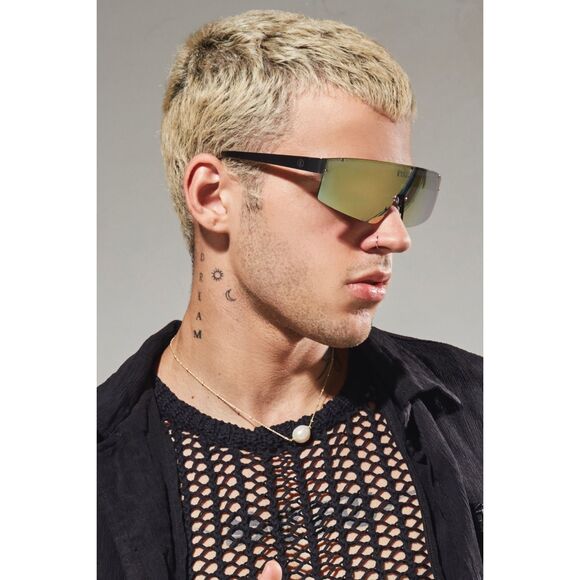 ÉTALON BY STEVE CANAR Men’s Stainless Steel Sport Sunglasses Liquid Gold - Picture 2 of 10